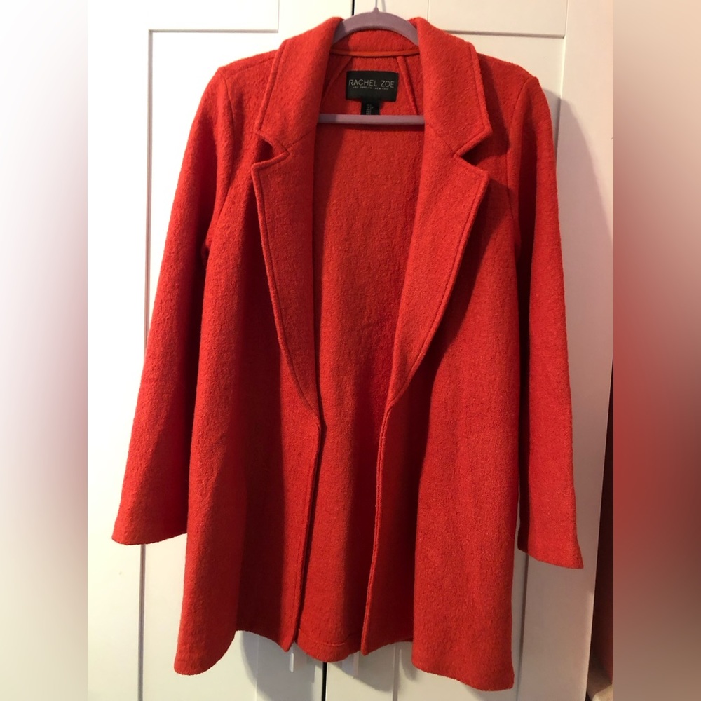 Rachel Zoe Red/Orange Wool Coat Size Small